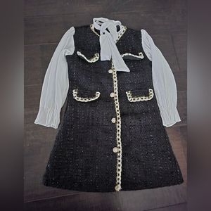 Formal boucle one piece girls dress